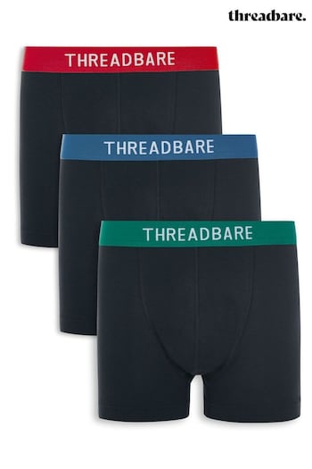 Threadbare Black Hipster Trunks 3 Pack (D34780) | £20