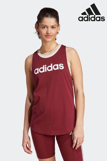 adidas Red Sportswear Essentials Loose Logo Vest Top (D34786) | £18