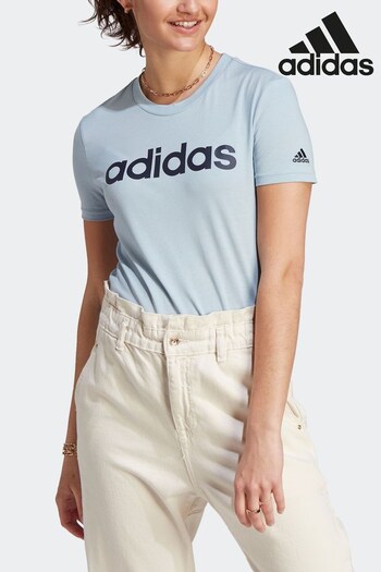 adidas form Blue Essentials Slim Logo T-Shirt (D34787) | £20