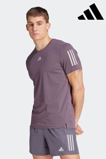 adidas Purple Performance Own the Run Heather T-Shirt (D34805) | £35