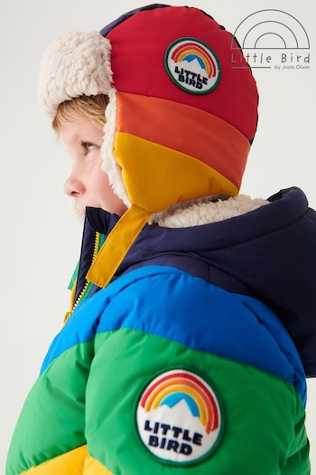 Little Bird by Jools Oliver Multi Rainbow Trapper and Mittens/Gloves Set (D34864) | £22