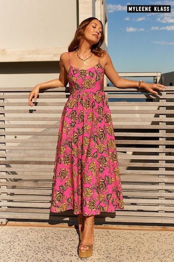 Myleene Klass Pink Strappy Midi Dress (D34928) | £60