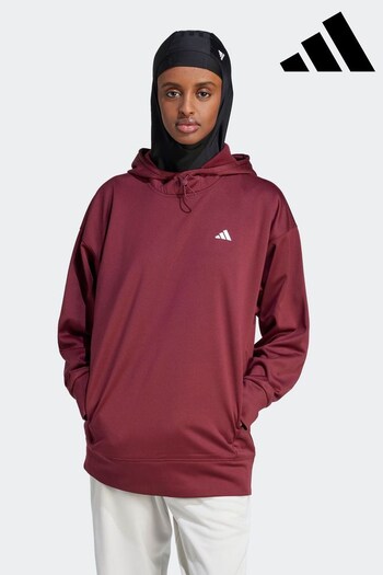 adidas Red Performance Training Hooded Sweat Top (D35039) | £55