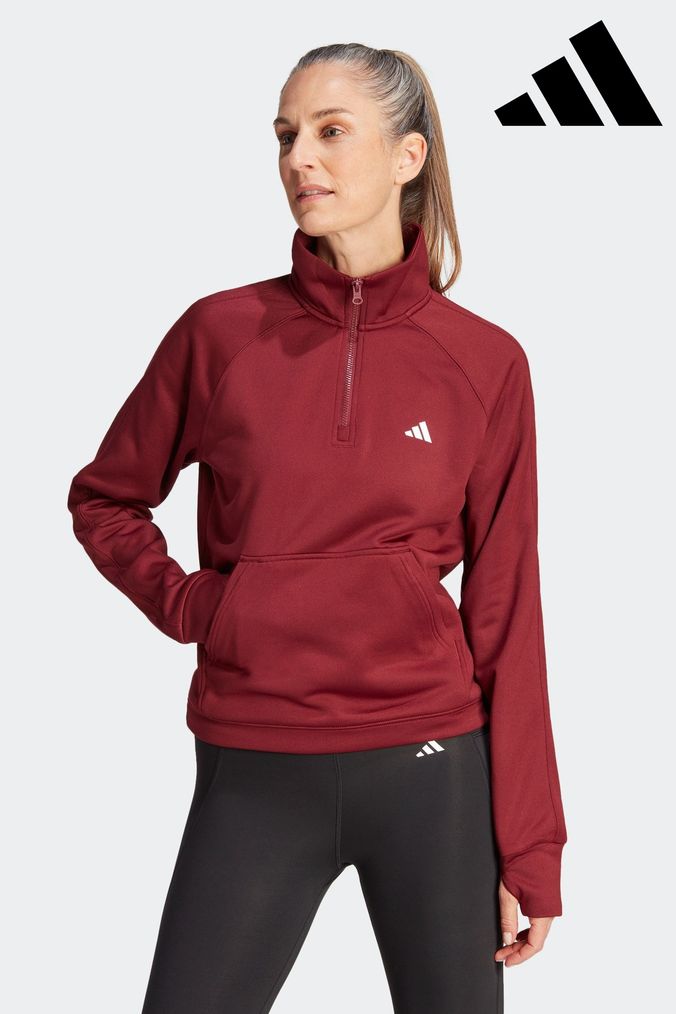 Adidas red sweatshirt womens hotsell