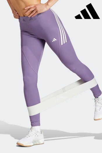 adidas Purple Performance Training Techfit Hyperglam Full-length Leggings (D35056) | £38
