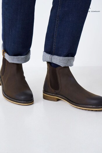 Crew Clothing Company Brown Leather Chelsea Boots (D35163) | £120