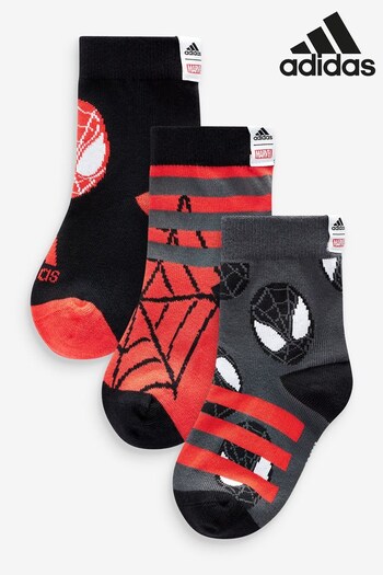 TEEN Black Kids Marvel Spider-Man Crew Socks 3 Pairs (D35171) | £12