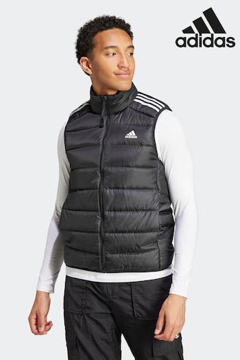 adidas Black Sportswear Essentials 3-Stripes Light Down Gilet (D35188) | £80