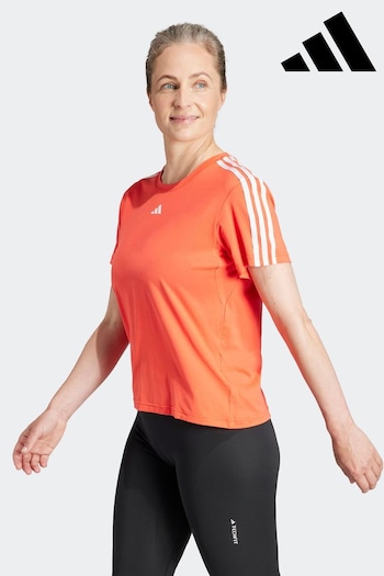 adidas Orange Performance Aeroready Train Essentials 3-Stripes T-Shirt (D35235) | £23