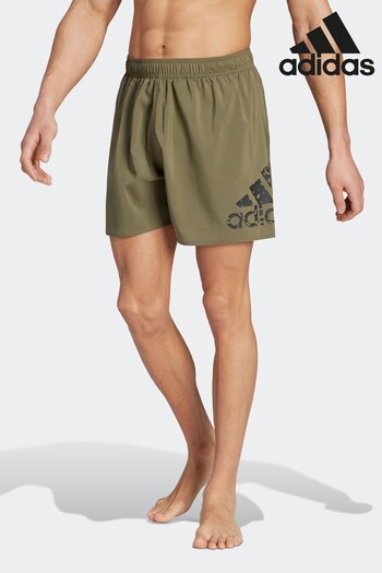 adidas Green Performance Big Logo CLX Short-Length Swim Shorts (D35314) | £35