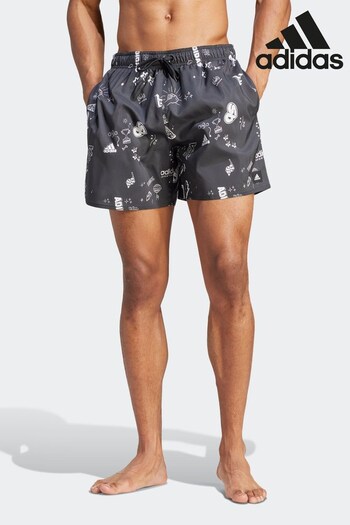 adidas Black Performance Brand Love CLX Short-Length Swim Shorts (D35355) | £40