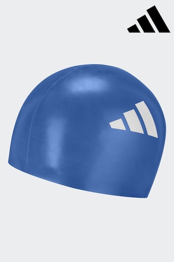 adidas Blue Kids Performance 3-Stripes Swim Cap (D35382) | £8