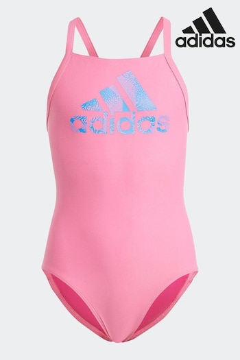 adidas Pink Big Logo Swimsuit (D35388) | £18