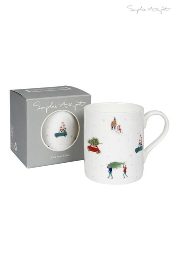 Sophie Allport White Home For Christmas Mug (D35723) | £13.50
