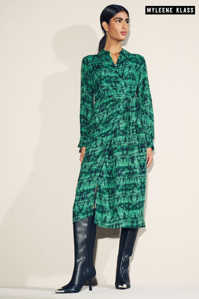 Myleene Klass Green Ikat Shirt Dress (D35782) | £65