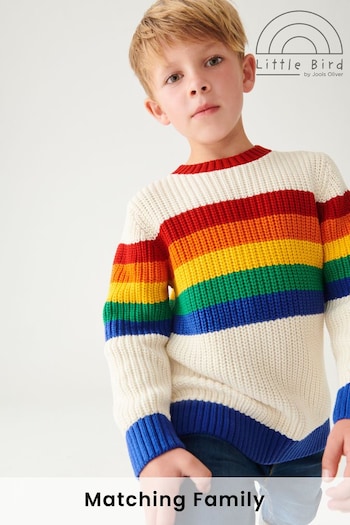 Little Bird by Jools Oliver Multi Rainbow Stripe Knitted Jumper (D35800) | £22 - £28