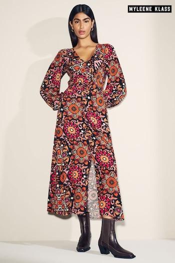 Myleene Klass Printed Midi Wrap Dress (D35815) | £60