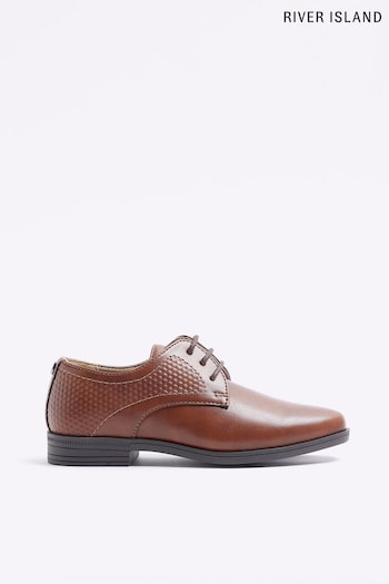 River Island Boys Brown Embossed Point Shoes (D35881) | £25