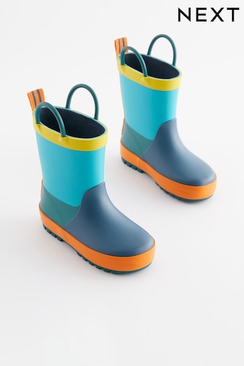 Bright Colourblock Wellies With Pull-on Handles (D35900) | £15 - £18