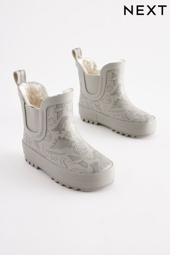 Stone Natural Print Warm Lined Ankle Wellies (D35913) | £15 - £18