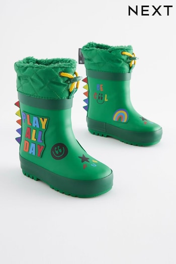 Green Play All Day Cuff Wellies (D35920) | £18 - £21