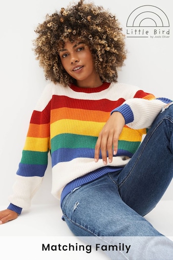 Little Bird by Jools Oliver Multi Adults Rainbow Stripe Knitted Jumper (D35979) | £38