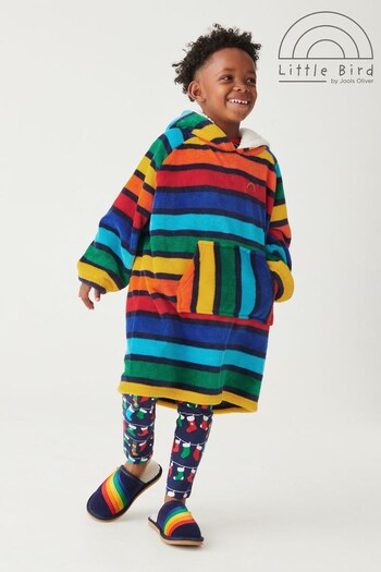 Little Bird by Jools Oliver Multi Rainbow Stripe Oversized Blanket Hoodie (D35987) | £24 - £28