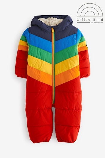 Little Bird by Jools Oliver Multi Baby Rainbow Chevron Stripe Padded Snowsuit (D35993) | £50 - £54