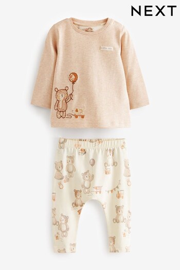 Neutral Bear Baby T-Shirt And Leggings 2 Piece Set (D36228) | £12 - £14