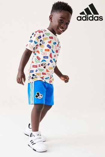 adidas Brown Kids x Disney Mickey Mouse T-Shirt and Shorts Quan Set (D36278) | £38