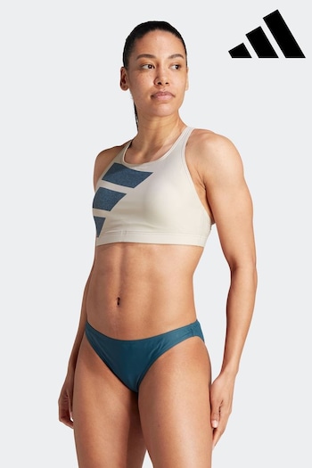 adidas Brown Performance Swim Big Bars Bikini (D36293) | £40