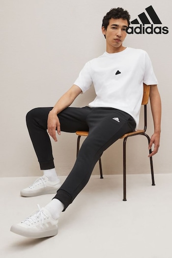 adidas Black Sportswear Essentials Fleece Tapered Cuffed Shorts (D36332) | £38