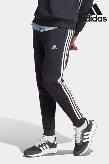 adidas Black Sportswear splurge Essentials Fleece 3-Stripes Slim-Fit Joggers (D36333) | £38