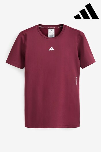 adidas Red Performance Training Techfit T-Shirt (D36474) | £30