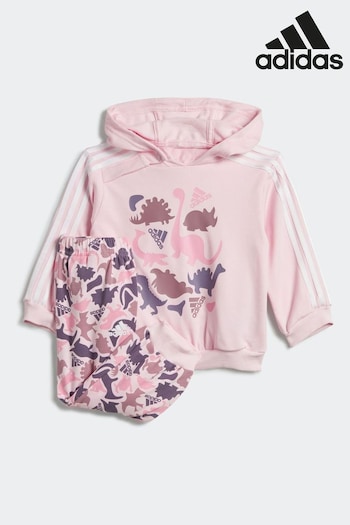 adidas Pink Sportswear Infant Dino Camo Allover Print French Terry Tracksuit (D36490) | £35