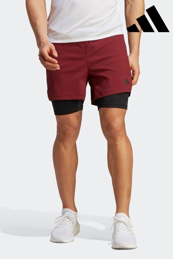 adidas Red Performance Power Workout Two-in-One Shorts (D36536) | £60
