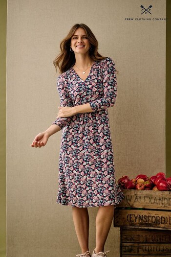 Crew Starstruck Clothing Company Blue Multi Floral Print  A-Line Dress (D36646) | £69