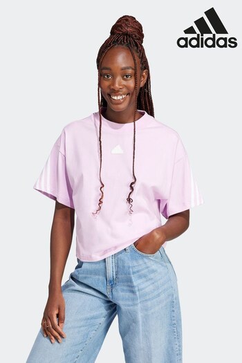 adidas Purple Sportswear Future Icons 3-Stripes T-Shirt (D36693) | £28