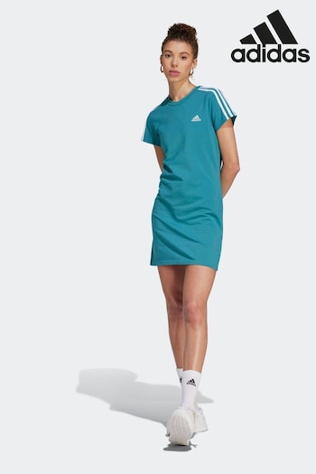 adidas Green Sportswear Essentials 3-Stripes T-Shirt Dress (D36714) | £33