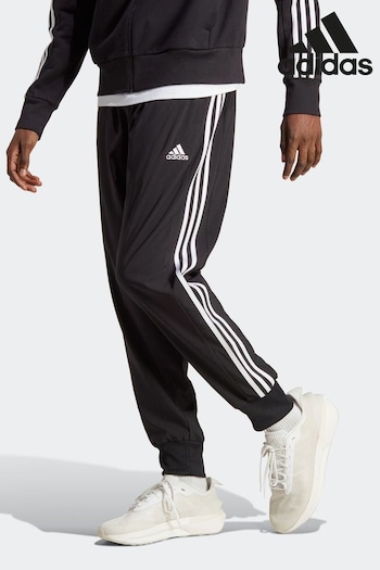 adidas Black Sportswear Aeroready Essentials Tapered Cuff Woven 3-Stripes Joggers (D36733) | £38