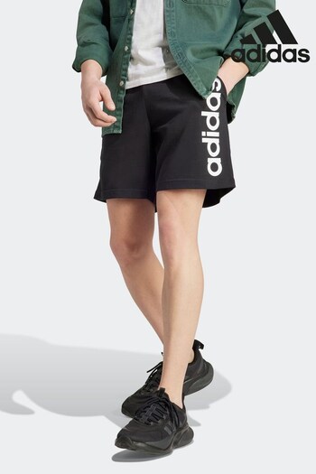 adidas Black Lacet Sportswear AEROREADY Essentials Single Jersey Linear Logo Shorts (D36768) | £25
