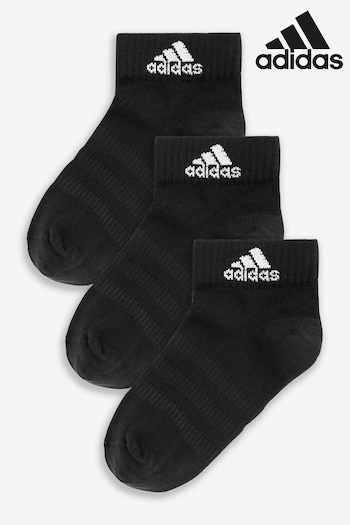 adidas Black Thin And Light Ankle Socks 3 Pairs (D36778) | £10