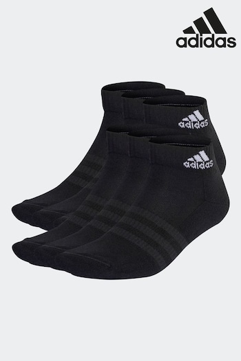 adidas Black Cushioned medwear Ankle Socks 6 Pairs (D36786) | £20