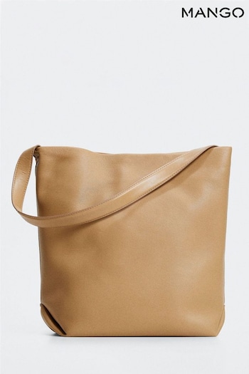 Mango Brown Short Handle Shopper Bag (D36862) | £36