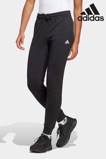 adidas Black staple Sportswear Essentials Linear French Terry Cuffed Joggers (D36885) | £35