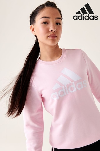 adidas Pink Sportswear Essentials Big Logo Cotton Sweatshirt (D36899) | £25