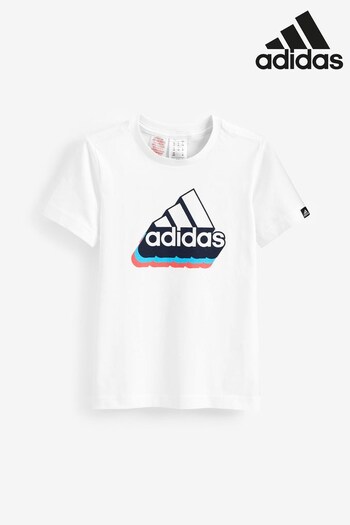 adidas f50i White Boys Badge Of Sports Retro T-Shirt (D36904) | £13