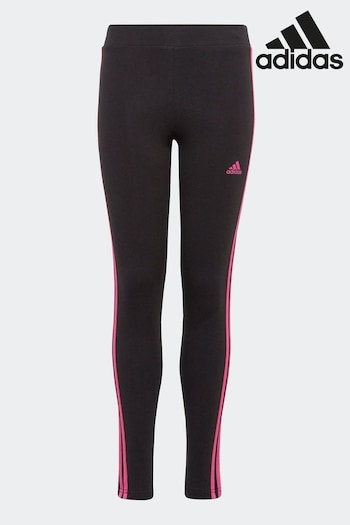adidas Black Sportswear Essentials 3-Stripes Cotton Leggings (D36920) | £18