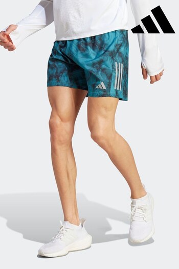 adidas Green Performance Own the Run Allover Print Shorts (D36968) | £38