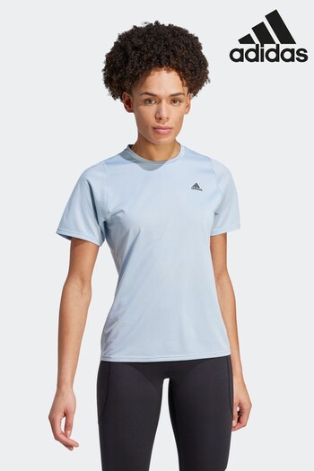 estampado Blue Performance Running Short Sleeve T-Shirt (D36978) | £35